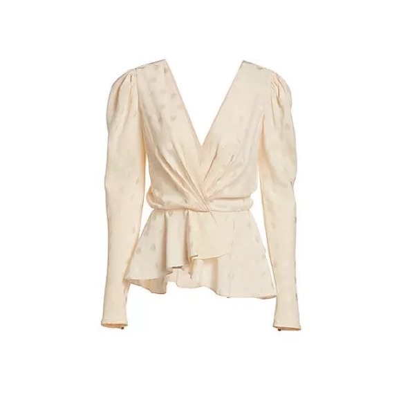 JOHANNA ORTIZ PALE YOUNG EYES BLOUSE IN NEUTRAL SIZE 2 NWT